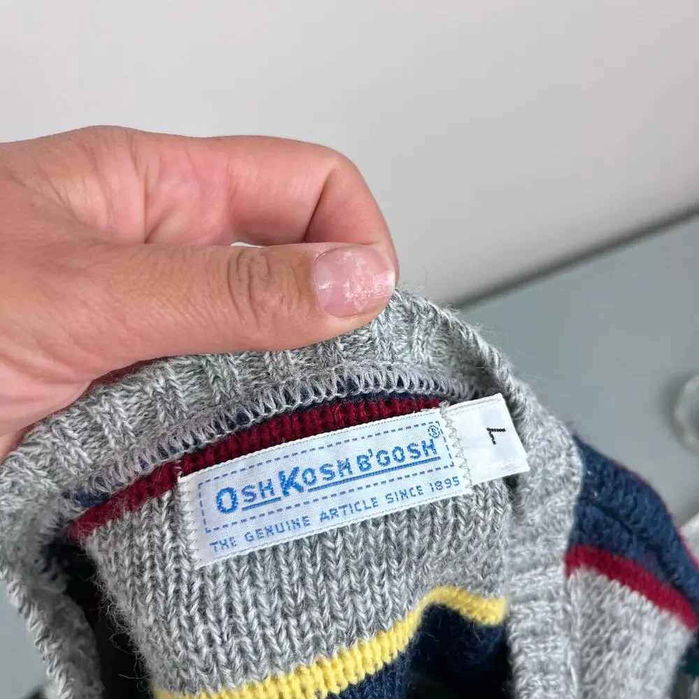 Vintage OshKosh B'gosh Striped Sweater 7 USA